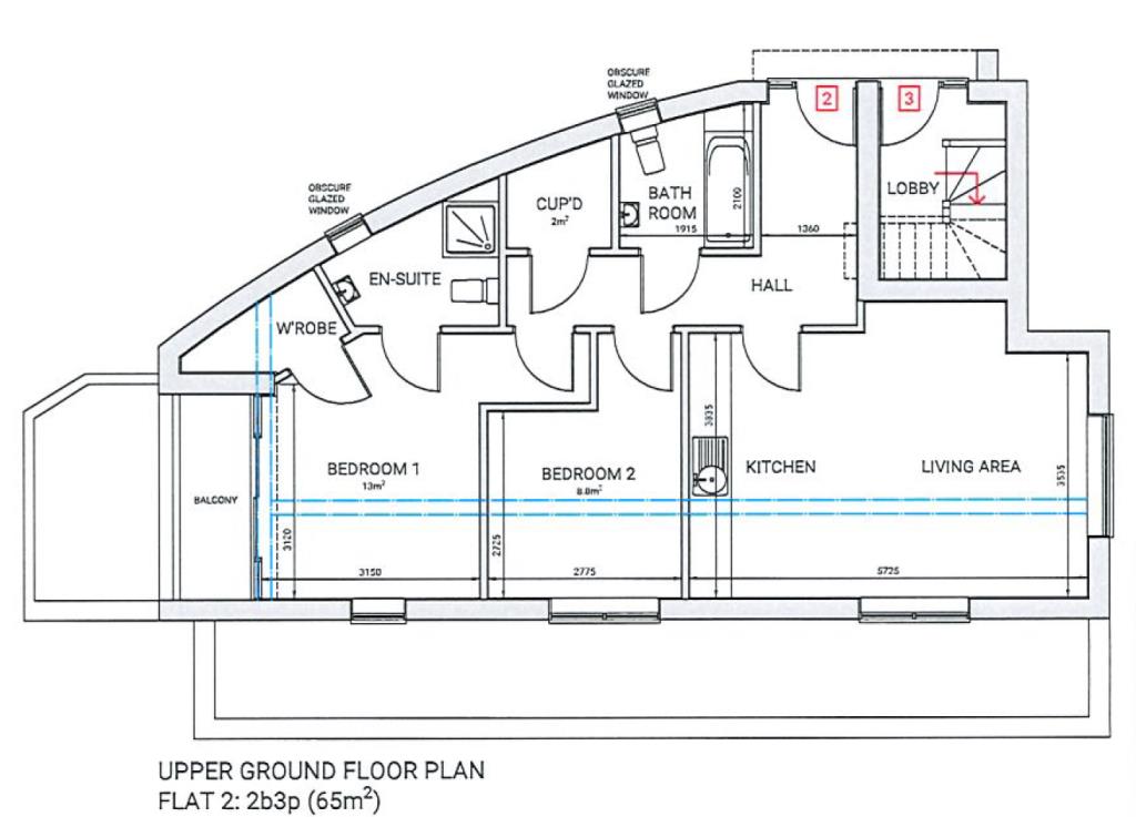 Lot: 25 - BUILDING PLOT IN CITY CENTRE - Proposed plan for upper ground floor